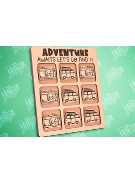 Σετ των 2 Intra απο ξύλο plywood 3mm-4mm πάχος Κάμπινγκ Tic Tac Toe | Ξύλινο σχέδιο παιχνιδιών Δίασταση 30x20 cm INTRAFABR-100001694