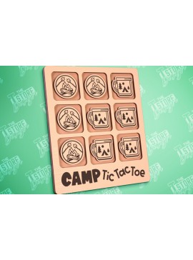 Σετ των 2 Intra απο ξύλο plywood 3mm-4mm πάχος Κάμπινγκ Tic Tac Toe | Ξύλινο σχέδιο παιχνιδιών Δίασταση 30x20 cm INTRAFABR-100001697