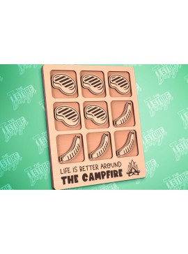 Intra απο ξύλο plywood 3mm-4mm πάχος Κάμπινγκ Tic Tac Toe | Ξύλινο σχέδιο παιχνιδιών Δίασταση 30x20 cm INTRAFABR-100001710