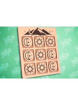 Σετ των 2 Intra απο ξύλο plywood 3mm-4mm πάχος Κάμπινγκ Tic Tac Toe | Ξύλινο σχέδιο παιχνιδιών Δίασταση 30x20 cm INTRAFABR-100001715