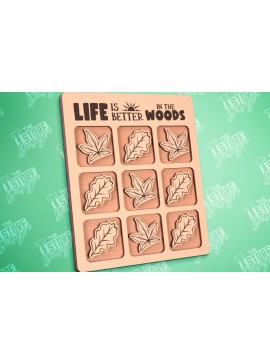 Σετ των 2 Intra απο ξύλο plywood 3mm-4mm πάχος Κάμπινγκ Tic Tac Toe | Ξύλινο σχέδιο παιχνιδιών Δίασταση 30x20 cm INTRAFABR-100001720