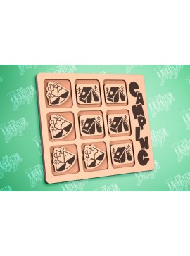 Intra απο ξύλο plywood 3mm-4mm πάχος Κάμπινγκ Tic Tac Toe | Ξύλινο σχέδιο παιχνιδιών Δίασταση 30x20 cm INTRAFABR-100001725