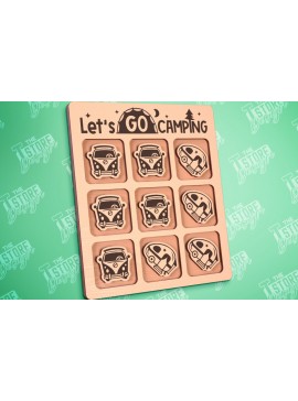 Σετ των 2 Intra απο ξύλο plywood 3mm-4mm πάχος Κάμπινγκ Tic Tac Toe | Ξύλινο σχέδιο παιχνιδιών Δίασταση 30x20 cm INTRAFABR-100001684