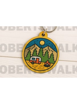 Σετ των 3 Intra απο ξύλο plywood 3mm-4mm πάχος Μπρελόκ για κάμπινγκ Δίασταση 3x3 cm INTRAFABR-123665860