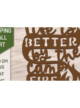 Intra απο ξύλο plywood 3mm-4mm πάχος Camping Wall Art . Camping Papercut Δίασταση 40x40 cm INTRAFABR-91963235