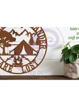 Σετ των 2 Intra απο ξύλο plywood 3mm-4mm πάχος Πινακίδα τοίχου κάμπινγκ Σχέδιο κοπής με λέιζερ Δίασταση 12x12 cm INTRAFABR-104140289