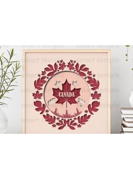 Intra απο ξύλο plywood 3mm-4mm πάχος Canada 3d Light Box, Canada Papercutting Δίασταση 30x20 cm INTRAFABR-78791562