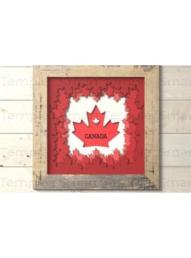 Intra απο ξύλο plywood 3mm-4mm πάχος Canada 3d Shadowbox, Leaf Multilayered Δίασταση 30x20 cm INTRAFABR-78725228