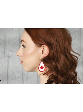 Σετ των 3 Intra απο ξύλο plywood 3mm-4mm πάχος Σκουλαρίκια Canada Δίασταση 3x3 cm INTRAFABR-12682483