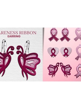 Σετ των 3 Intra απο ξύλο plywood 3mm-4mm πάχος Σκουλαρίκια αντικαρκινικής κοπής με λέιζερ Δίασταση 3x3 cm INTRAFABR-104435534