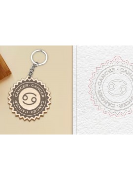 Σετ των 3 Intra απο ξύλο plywood 3mm-4mm πάχος Μπρελόκ Καρκίνου | Ζώδιο Δίασταση 6x6 cm INTRAFABR-99985602