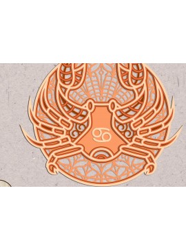 Intra απο ξύλο plywood 3mm-4mm πάχος Διακοσμητικό πάνελ τοίχου Cancer Zodiac Δίασταση 40x40 cm INTRAFABR-100957436