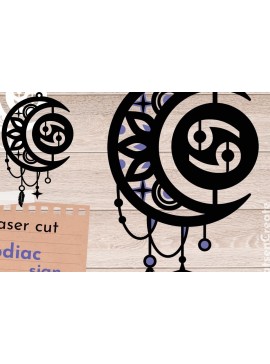 Intra απο ξύλο plywood 3mm-4mm πάχος Ζώδιο Καρκίνος, Dream Catcher Δίασταση 30x20 cm INTRAFABR-66840452