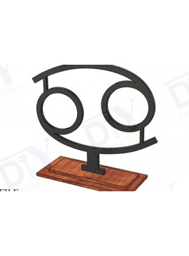 Σετ των 3 Intra απο ξύλο plywood 3mm-4mm πάχος Καρκίνος Ζώδια με Stand Δίασταση 3x3 cm INTRAFABR-111560681