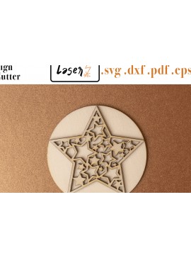 Σετ των 3 Intra απο ξύλο plywood 3mm-4mm πάχος Χριστουγεννιάτικο σουβέρ με κερί για Δίασταση 15x15 cm INTRAFABR-52768267