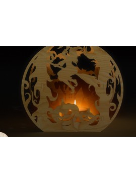 Σετ των 3 Intra απο ξύλο plywood 3mm-4mm πάχος Κηροπήγιο αποκοπής με λέιζερ αποκριών Δίασταση 15x15 cm INTRAFABR-77937408