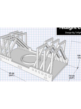 Σετ των 2 Intra απο ξύλο plywood 3mm-4mm πάχος Κηροπήγιο | | Κηροπήγιο Δίασταση 15x15 cm INTRAFABR-95556991