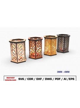 Σετ των 2 Intra απο ξύλο plywood 3mm-4mm πάχος Κηροπήγιο κοπής με λέιζερ Δίασταση 15x15 cm INTRAFABR-105151773