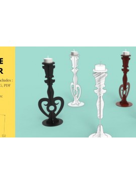 Σετ των 2 Intra απο ξύλο plywood 3mm-4mm πάχος Κηροπήγιο κοπής με λέιζερ, Δίασταση 15x15 cm INTRAFABR-80086662