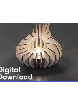 Σετ των 2 Intra απο ξύλο plywood 3mm-4mm πάχος Κηροπήγιο κόντρα πλακέ με λέιζερ Δίασταση 15x15 cm INTRAFABR-93794265