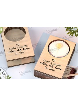 Intra απο ξύλο plywood 3mm-4mm πάχος Κηροπήγιο με λέιζερ υποδοχής Match Box Δίασταση 30x20 cm INTRAFABR-112151600