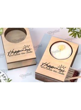 Intra απο ξύλο plywood 3mm-4mm πάχος Κηροπήγιο με λέιζερ υποδοχής Match Box Δίασταση 30x20 cm INTRAFABR-112151629