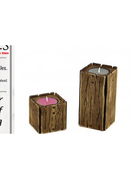Σετ των 2 Intra απο ξύλο plywood 3mm-4mm πάχος Κηροπήγια. κοπής με λέιζερ Δίασταση 15x15 cm INTRAFABR-86647815