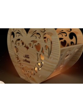 Σετ των 2 Intra απο ξύλο plywood 3mm-4mm πάχος Κηροπήγιο τρισδιάστατο μοντέλο διακοσμητικό πρότυπο Δίασταση 15x15 cm INTRAFABR-101749542