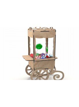 Σετ των 3 Intra απο ξύλο plywood 3mm-4mm πάχος κοπής με λέιζερ Candy Box Δίασταση 15x15 cm INTRAFABR-113818277