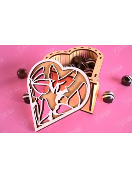 Σετ των 2 Intra απο ξύλο plywood 3mm-4mm πάχος Candy Box Ημέρα του Αγίου Βαλεντίνου | Κουτί θεραπείας Δίασταση 15x15 cm INTRAFABR-113523223