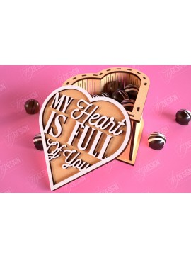 Σετ των 2 Intra απο ξύλο plywood 3mm-4mm πάχος Candy Box Ημέρα του Αγίου Βαλεντίνου | Κουτί θεραπείας Δίασταση 15x15 cm INTRAFABR-113523235