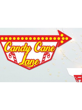 Σετ των 2 Intra απο ξύλο plywood 3mm-4mm πάχος Πινακίδα Candy Cane Lane Δίασταση 30x20 cm INTRAFABR-109417545