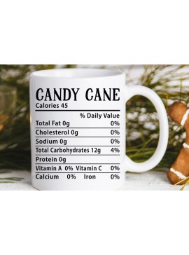 Σετ των 3 Intra απο ξύλο plywood 3mm-4mm πάχος Γεγονότα Διατροφής Candy Cane Χριστούγεννα Δίασταση 15x15 cm INTRAFABR-80171304