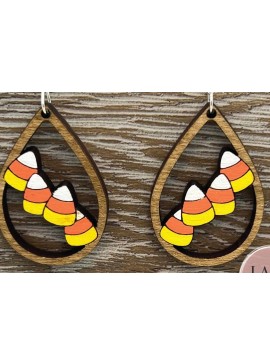 Σετ των 3 Intra απο ξύλο plywood 3mm-4mm πάχος Σκουλαρίκια λέιζερ Candy Corn Δίασταση 3x3 cm INTRAFABR-73351887