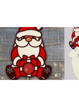 Σετ των 2 Intra απο ξύλο plywood 3mm-4mm πάχος Candy Holder Άγιος Βασίλης | Σχέδιο κοπής Δίασταση 15x15 cm INTRAFABR-76135167