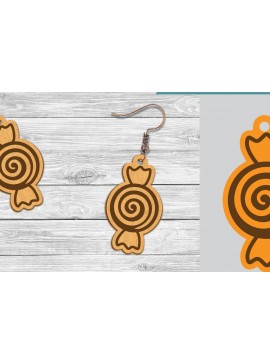 Σετ των 3 Intra απο ξύλο plywood 3mm-4mm πάχος Σκουλαρίκια Candy Cut  Δίασταση 3x3 cm INTRAFABR-104776389