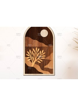 Σετ των 2 Intra απο ξύλο plywood 3mm-4mm πάχος Canyon Tree Σύνθεση 3D Layered Δίασταση 40x40 cm INTRAFABR-125136082