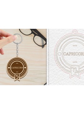 Σετ των 3 Intra απο ξύλο plywood 3mm-4mm πάχος Κοπή  Μπρελόκ Capricorn | Ζωδιακός κύκλος Δίασταση 6x6 cm INTRAFABR-102216828