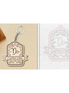 Σετ των 3 Intra απο ξύλο plywood 3mm-4mm πάχος με μπρελόκ Capricorn Δίασταση 6x6 cm INTRAFABR-99841727