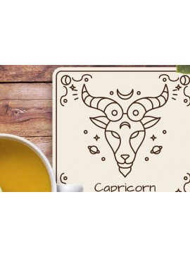 Σετ των 2 Intra απο ξύλο plywood 3mm-4mm πάχος Capricorn Zodiac Coasters Engravin  Δίασταση 30x20 cm INTRAFABR-122551241