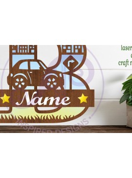 Σετ των 3 Intra απο ξύλο plywood 3mm-4mm πάχος Μονόγραμμα κεφαλαίου αυτοκινήτου Γράμμα B Δίασταση 9x9 cm INTRAFABR-100097913