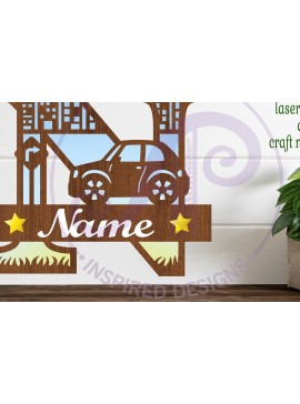 Σετ των 3 Intra απο ξύλο plywood 3mm-4mm πάχος Μονόγραμμα κεφαλαίου αυτοκινήτου Επιστολή N Δίασταση 9x9 cm INTRAFABR-100098250