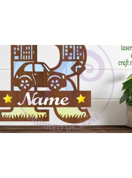 Σετ των 3 Intra απο ξύλο plywood 3mm-4mm πάχος Μονόγραμμα κεφαλαίου αυτοκινήτου Γράμμα R Δίασταση 9x9 cm INTRAFABR-100098315