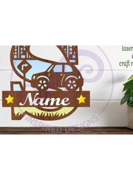 Σετ των 3 Intra απο ξύλο plywood 3mm-4mm πάχος Μονόγραμμα κεφαλαίου αυτοκινήτου Γράμμα S Δίασταση 9x9 cm INTRAFABR-100098349