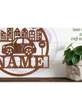 Σετ των 3 Intra απο ξύλο plywood 3mm-4mm πάχος Πρότυπο Sin Name Car Δίασταση 6x6 cm INTRAFABR-98676671