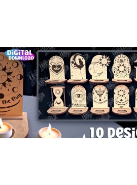 Σετ των 2 Intra απο ξύλο plywood 3mm-4mm πάχος θήκης καρτών Ταρώ της ημέρας Δίασταση 30x20 cm INTRAFABR-96569928