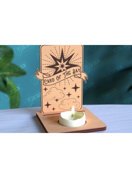 Intra απο ξύλο plywood 3mm-4mm πάχος Σχέδιο θήκης κάρτας Ταρώ της ημέρας Δίασταση 30x20 cm INTRAFABR-97019482