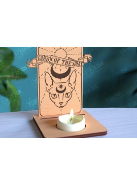 Σετ των 2 Intra απο ξύλο plywood 3mm-4mm πάχος Σχέδιο θήκης κάρτας Ταρώ της ημέρας Δίασταση 30x20 cm INTRAFABR-97019531