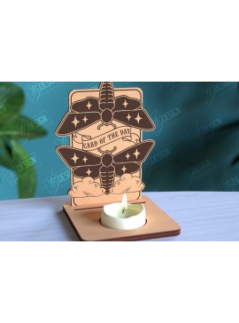 Intra απο ξύλο plywood 3mm-4mm πάχος Σχέδιο θήκης κάρτας Ταρώ της ημέρας Δίασταση 30x20 cm INTRAFABR-97019534