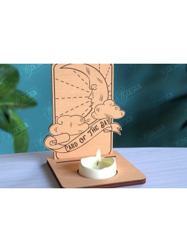 Intra απο ξύλο plywood 3mm-4mm πάχος Σχέδιο θήκης κάρτας Ταρώ της ημέρας Δίασταση 30x20 cm INTRAFABR-97019537